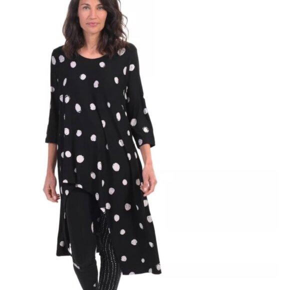 Alembika Tops - NWT Alembika Circles Polka Dot Asymmetrical Dress Size 4 / US 10-12
